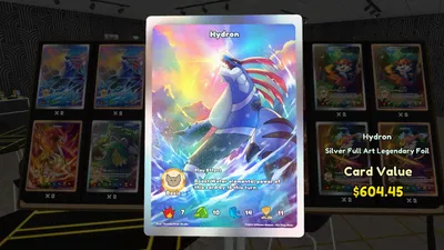 A rare card on screen with its four-figure card value