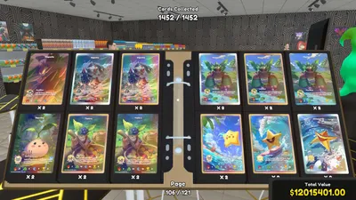 Card album pages filled with collected cards
